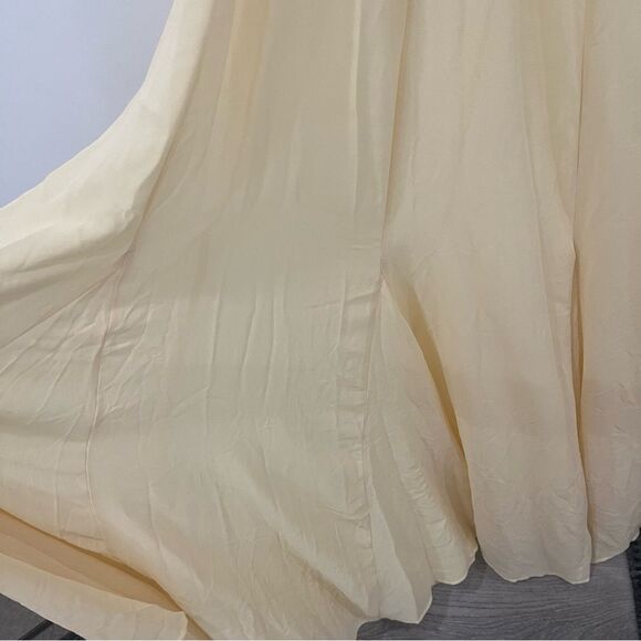 NWT Camila Coelho Maxi Dress Butter Yellow Sheer Dia Slip Wedding Guest size S - Picture 5 of 10